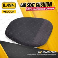 Single Ilana Universal Velour Fabric 20mm Height Car Seat Cushion - Black