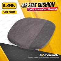 Single Ilana Universal Velour Fabric 20mm Height Car Seat Cushion - Charcoal
