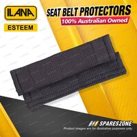 2pcs Ilana Esteem Micro Suede Fabric Seat Belt Protector - Universal Charcoal