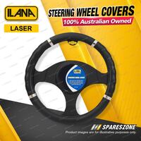 Ilana Universal Interiors Unique Laser Car Steering Wheel Covers - Black