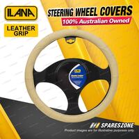 Ilana Universal Interiors Leather Grip Car Steering Wheel Covers - Mocha