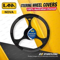 Ilana Universal Interiors Nova Car Steering Wheel Covers - Black