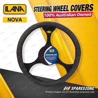 Ilana Universal Interiors Nova Car Steering Wheel Covers - Charcoal