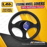 Ilana Universal Interiors Oxford Leather Car Steering Wheel Covers - Black