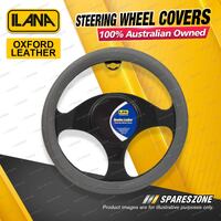 Ilana Universal Interiors Oxford Leather Car Steering Wheel Covers - Grey