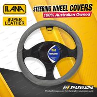 Ilana Universal Interiors Super Leather Car Steering Wheel Covers - Grey