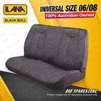 Rear Ilana Universal Black Bull Leather Car Seat Covers Size 06/08 - Grey