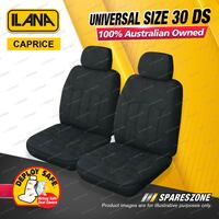 Front Ilana Universal Microfibre Caprice Car Seat Covers Size 30 DS - Black