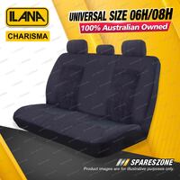 Rear Ilana Universal Charisma Suede Fabrics Car Seat Covers Size 06H/08H - Black