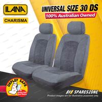 Front Ilana Universal Charisma  Suede Car Seat Covers Size 30 DS - Charcoal