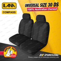 Front Ilana Universal Compass Modern Jacquard Car Seat Covers Size 30 DS - Black