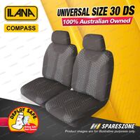 Front Ilana Universal Compass Jacquard Car Seat Covers Size 30 DS Charcoal