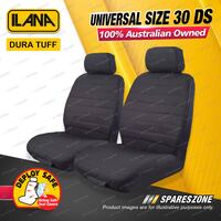 Front Ilana Universal Dura Tuff Polyester Car Seat Covers Size 30 DS - Black
