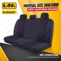 Rear Ilana Universal Elegant Suede Fabrics Car Seat Covers Size 06H/08H - Black