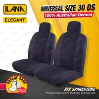 Front Ilana Universal Elegant Suede Car Seat Covers Size 30 DS - Black