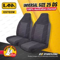 Front Ilana Universal Esteem Micro Suede Car Seat Covers Size 25 DS - Black