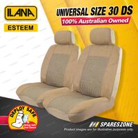 Front Ilana Universal Esteem Micro Suede Car Seat Covers Size 30 DS - Beige