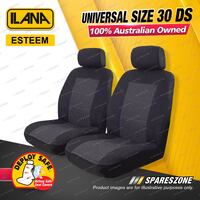 Front Ilana Universal Esteem Micro Suede Car Seat Covers Size 30 DS - Black