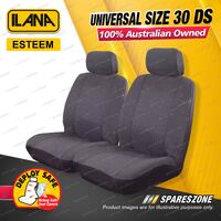 Front Ilana Universal Esteem Micro Suede Car Seat Covers Size 30 DS - Charcoal