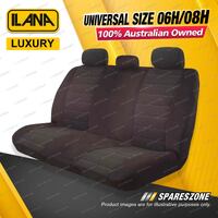 Rear Ilana Universal Luxury Velour Fabrics Car Seat Covers Size 06H/08H  - Black