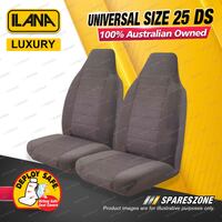 Front Ilana Universal Luxury Velour Car Seat Covers Size 25 DS - Charcoal