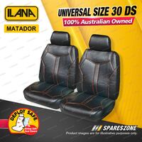 Front Ilana Universal Matador Leather Car Seat Covers Size 30 DS - Black/Red