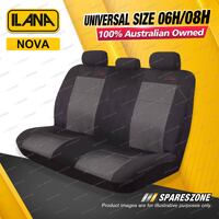 Rear Ilana Universal Nova Imitation Suede Car Seat Covers Size 06H/08H - Black