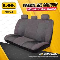Rear Ilana Universal Nova Imitation Suede Car Seat Covers Size 06H/08H-Charcoal