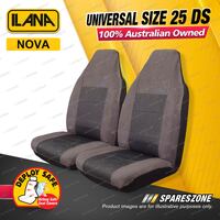 Front Ilana Universal Nova Imitation Suede Car Seat Covers Size 25 DS - Charcoal