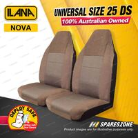 Front Ilana Universal Nova Imitation Suede Car Seat Covers Size 25 DS - Mocha