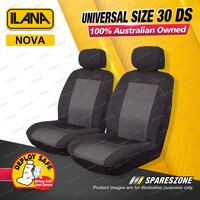 Front Ilana Universal Nova Imitation Suede Car Seat Covers Size 30 DS - Black