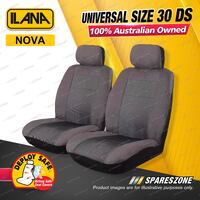 Front Ilana Universal Nova Imitation Suede Car Seat Covers Size 30 DS - Charcoal