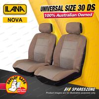 Front Ilana Universal Nova Imitation Suede Car Seat Covers Size 30 DS - Mocha