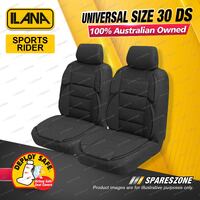 Front Ilana Universal Sports Rider Tweed Car Seat Covers Size 30 DS - Black