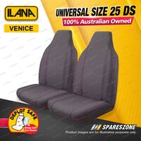Front Ilana Universal Venice Fabrics Car Seat Covers Size 25 DS - Charcoal