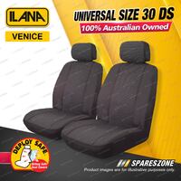 Front Ilana Universal Venice Fabrics Car Seat Covers Size 30 DS -  Black