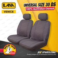 Front Ilana Universal Venice Fabrics Car Seat Covers Size 30 DS -  Charcoal