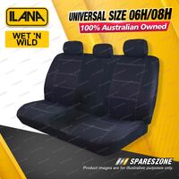Rear Ilana Universal Wet 'N Wild Car Seat Covers Size 06H/08H - Black/White