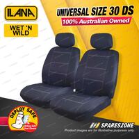 Front Ilana Universal Wet 'N Wild Car Seat Covers Size 30 DS - Black/White