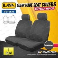 Front Tailor Made Charcoal Esteem Seat Covers for Toyota Hiace Van 03/05-01/2014
