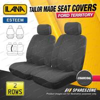 2 Rows Tailor Made Charcoal Seat Covers for Ford Territory SX SY Wagon 2004-2009