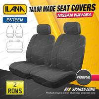 2 Rows Tailor Made Charcoal Esteem Seat Covers for Nissan Navara D22 Dual Cab