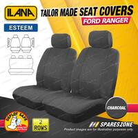 2 Rows Tailor Made Charcoal Esteem Car Seat Covers for Ford Ranger PX 2011-2015