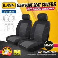 2 Rows Tailor Made Black Esteem Car Seat Covers for Jeep Grand Cherokee WK Wagon