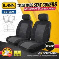 2 Rows Ilana Tailor Made Black Seat Covers for Mitsubishi Eclipse Cross YA Wagon