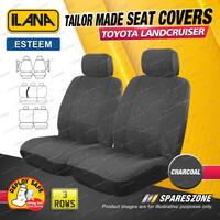 3 Rows Tailor Made Charcoal Esteem Seat Covers for Toyota Landcruiser 200 Wagon