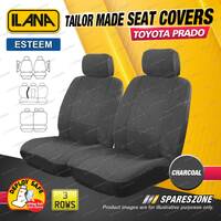 3 Rows Ilana Tailor Made Charcoal Seat Covers for Toyota Prado 120 Series Wagon