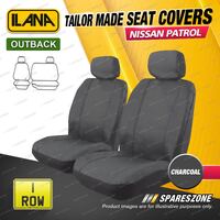 Front Tailor Made Charcoal Outback Seat Covers for Nissan Patrol GU Single Cab
