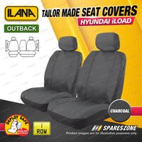 Front Tailor Made Charcoal Outback Seat Covers for Hyundai Iload TQ Van 08-21