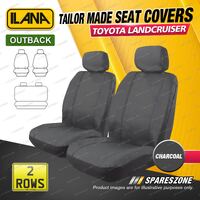 2 Rows Tailor Made Charcoal Car Seat Covers for Toyota Landcruiser VDJ76R Wagon